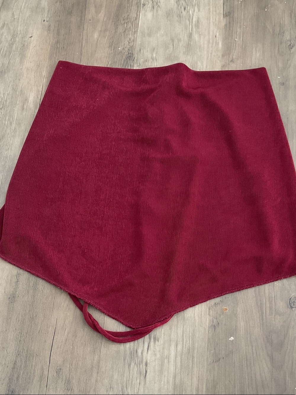 Garage Wine Red Knit Bandana Crop Top
